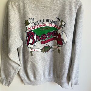 Gray Vintage Braves Sweatshirt